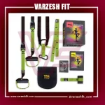 بند ورزشی تی آر ایکس trx مدل سبز فسفری مشکی