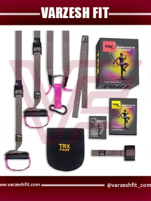 بند ورزشی تی آر ایکس trx مدل طوسی صورتی